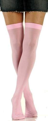 6 Pack of Pink One Size Thigh High Stockings