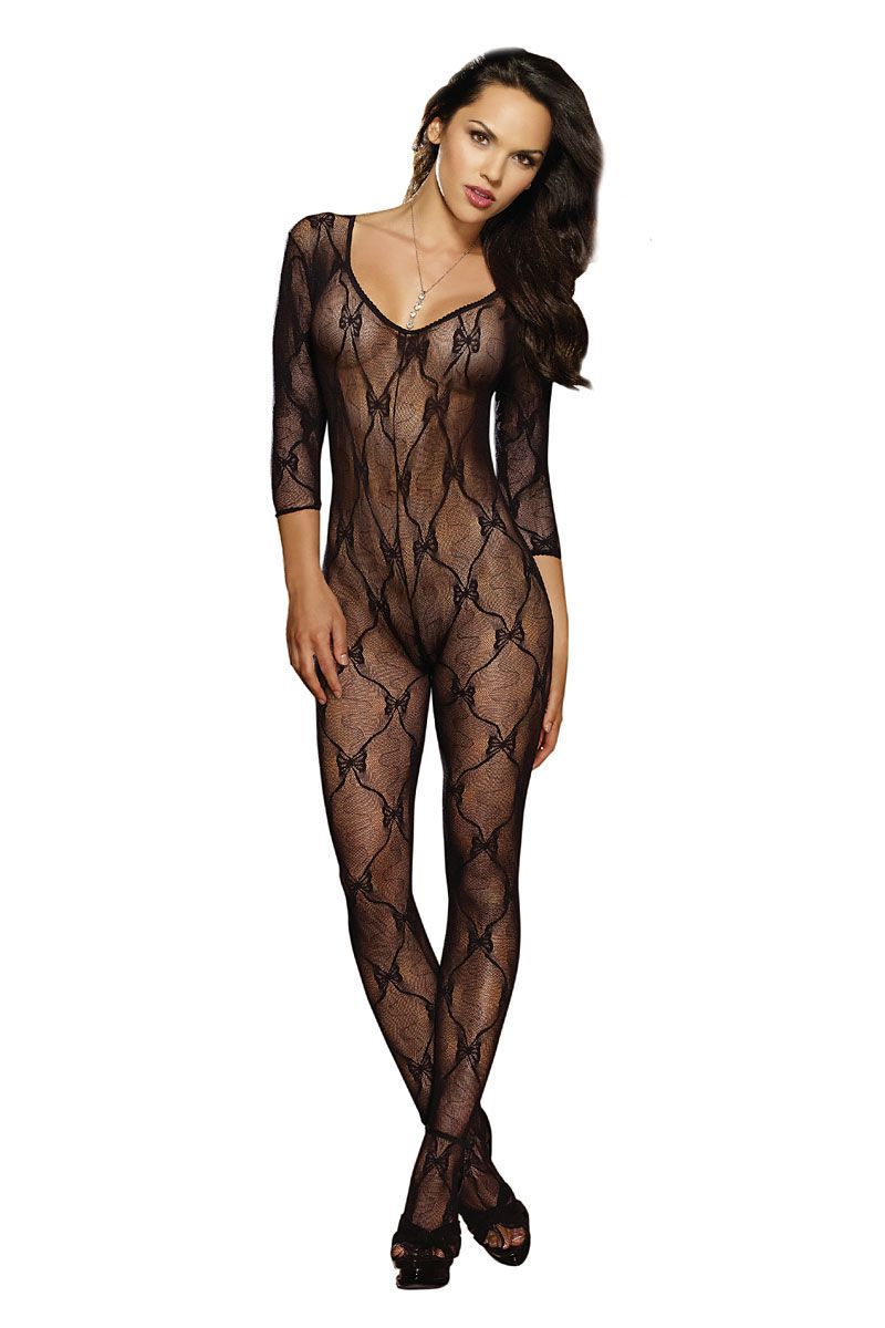Open Crotch Bow Body Stocking