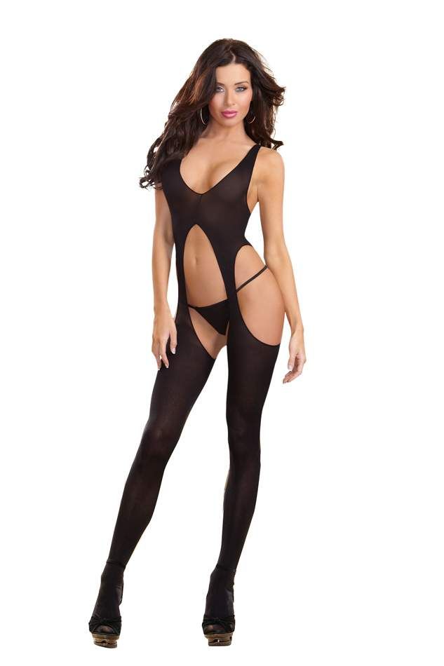 Dreamgirl One Size Black Sheer Suspender Bodystocking