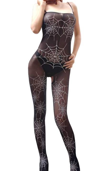 O/S Black Cobweb Bodystocking